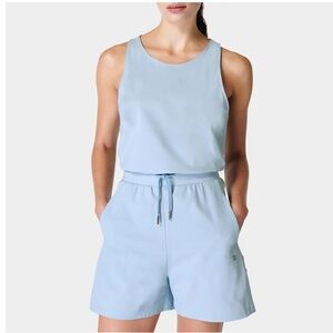 Sweaty Betty Explorer Racerback Romper Athletic Women’s 6 Blue Athletic Gym